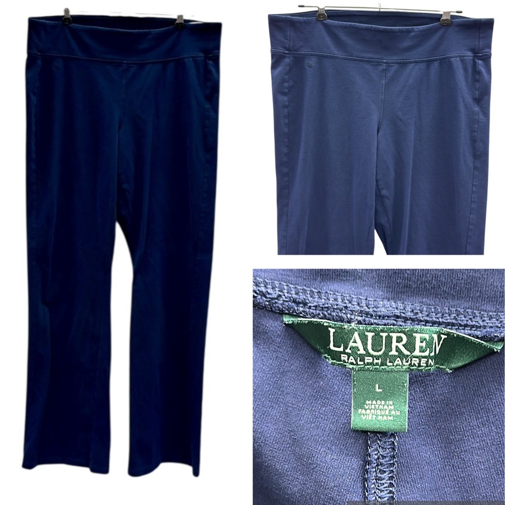 Lauren Ralph Lauren Navy Blue Straight Leg Stretch Legging Pants Womens Large